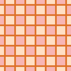 Retro Check Thick Grid Pattern in Pink Orange Cream Coffee Mug Gallery Image 2