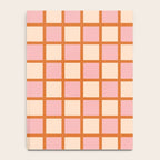 Retro Check Thick Grid Pattern in Pink Orange Cream Notebook Gallery Image 4