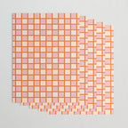 Retro Check Thick Grid Pattern in Pink Orange Cream Wrapping Paper Gallery Image 3