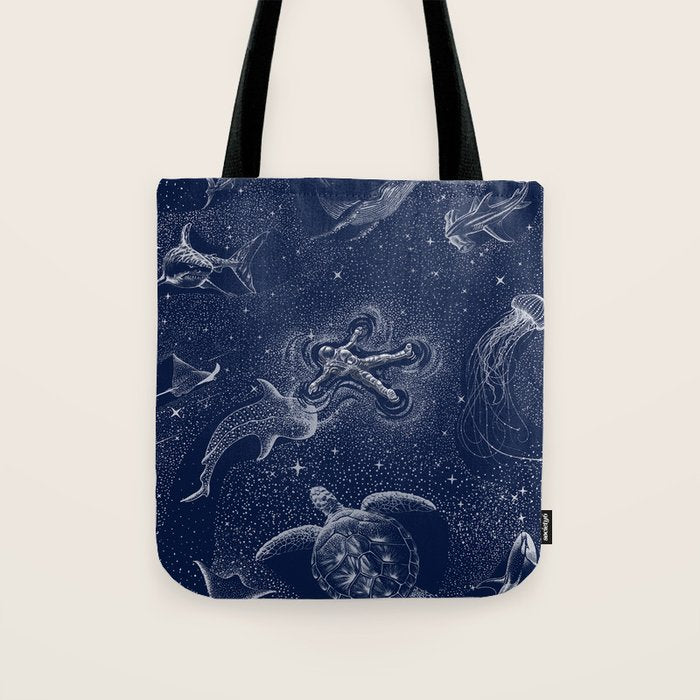 Cosmic Ocean with astronaut Tote Bag Gallery Image 1