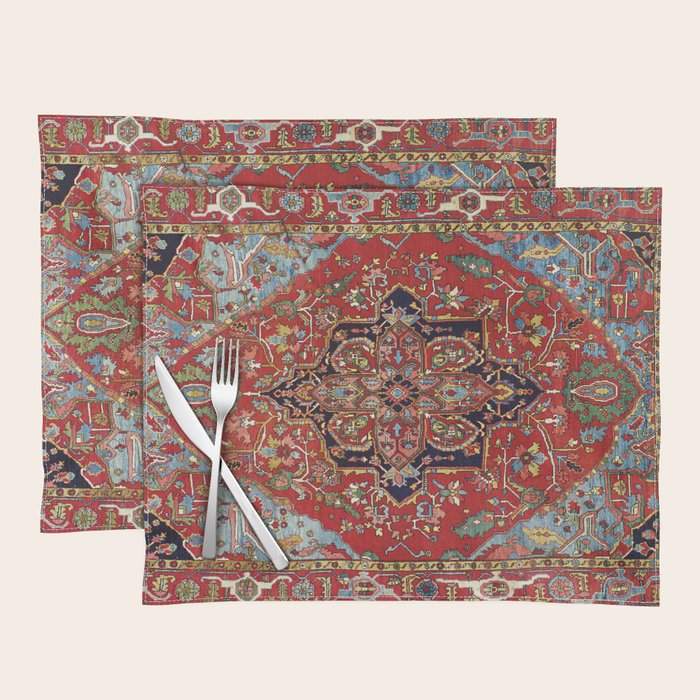 Heriz  Antique Persian Rug Print Placemat Gallery Image 1
