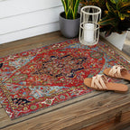 Heriz  Antique Persian Rug Print Outdoor Rug Gallery Image 2