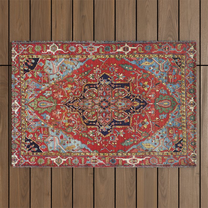 Heriz  Antique Persian Rug Print Outdoor Rug Gallery Image 1