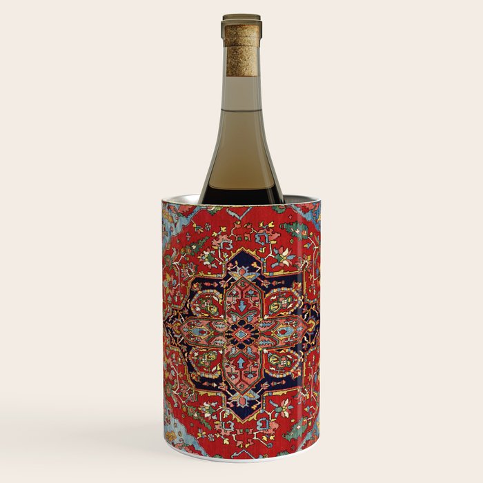 Heriz  Antique Persian Rug Print Wine Chiller Gallery Image 1