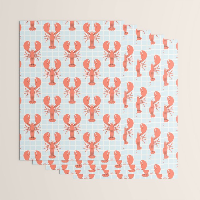 Vintage lobster sea food cartoon pattern Wrapping Paper Gallery Image 3