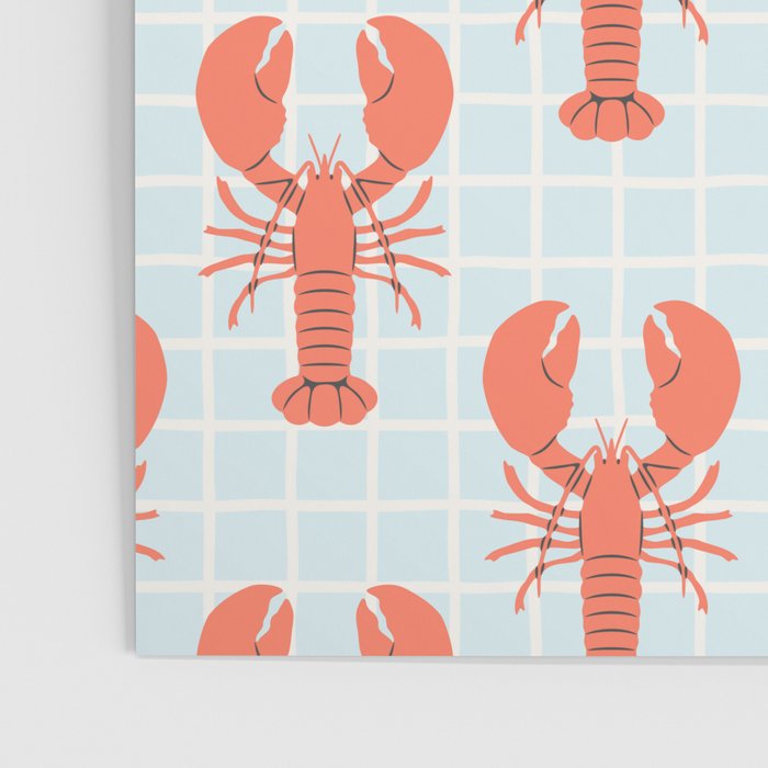 Vintage lobster sea food cartoon pattern Poster Gallery Image 3