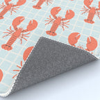 Vintage lobster sea food cartoon pattern Rug Gallery Image 4