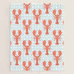 Vintage lobster sea food cartoon pattern Jigsaw Puzzle Gallery Image 1