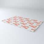 Vintage lobster sea food cartoon pattern Rug Gallery Image 3