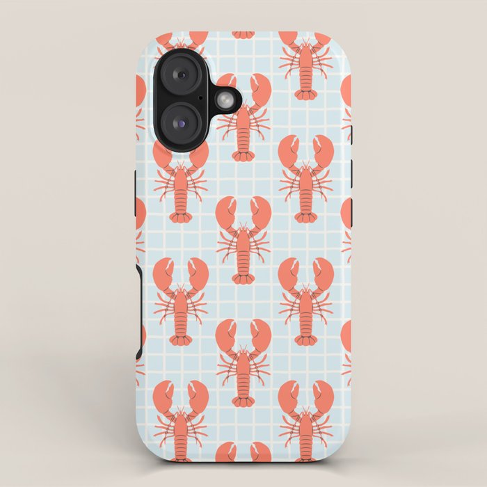 Vintage lobster sea food cartoon pattern iPhone Case Gallery Image 1