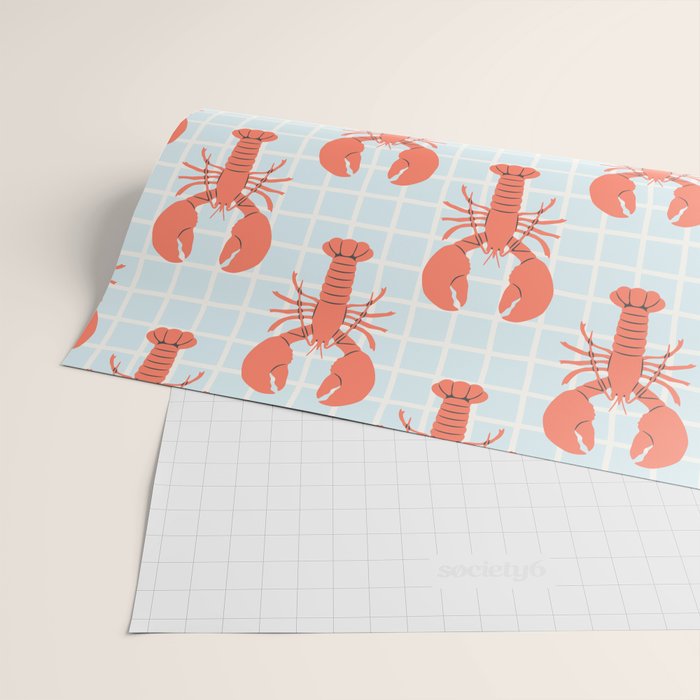 Vintage lobster sea food cartoon pattern Wrapping Paper Gallery Image 2
