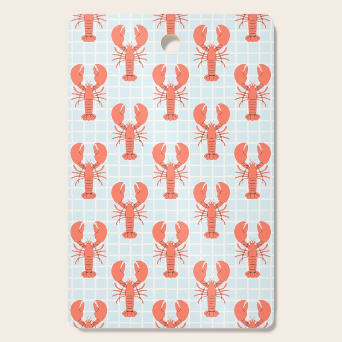Vintage lobster sea food cartoon pattern Cutting Board Gallery Image 1