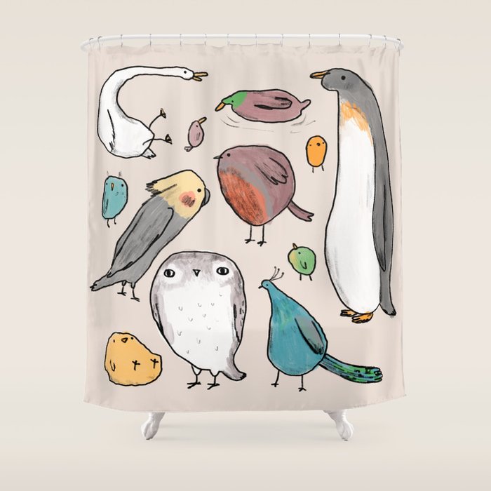 Lump Birds Shower Curtain Gallery Image 1