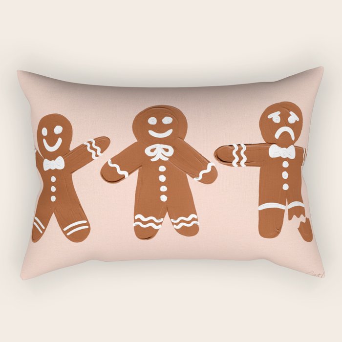 Gingerbread Men - Blush Palette Rectangular Pillow Gallery Image 2