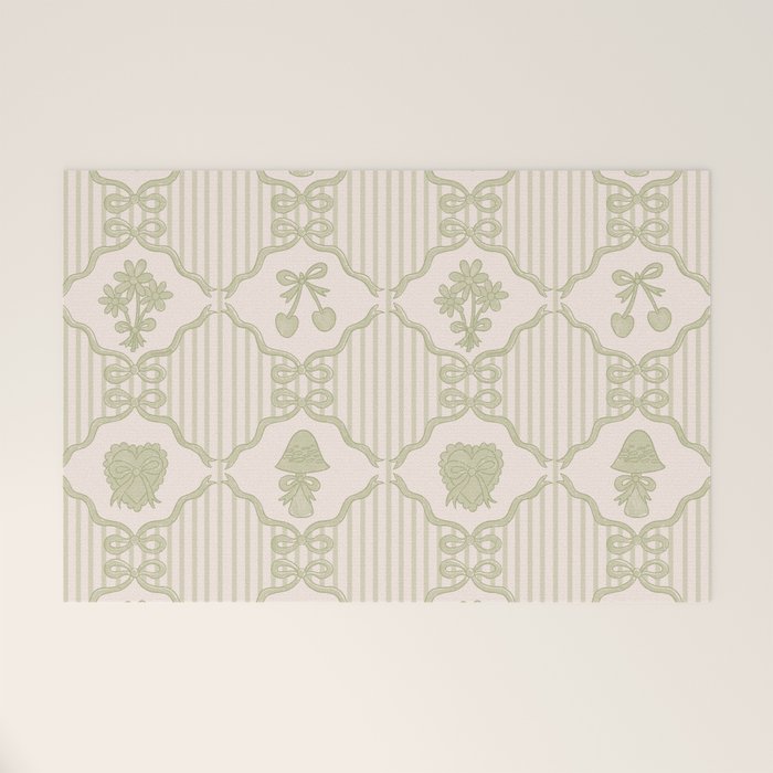 Eloise Print in Green Welcome Mat Gallery Image 1