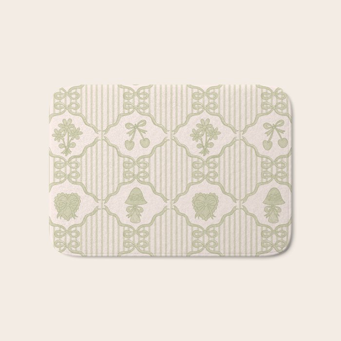 Eloise Print in Green Bath Mat Gallery Image 1