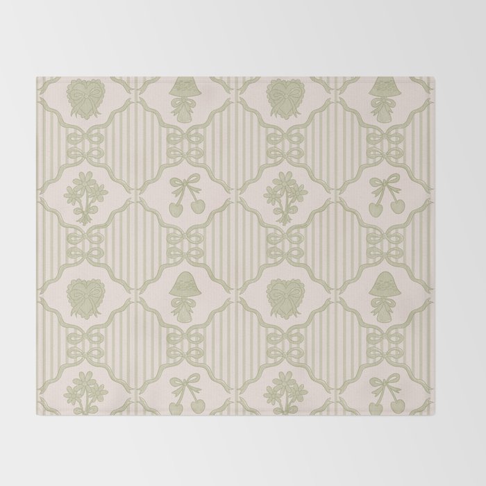 Eloise Print in Green Throw Blanket Gallery Image 2