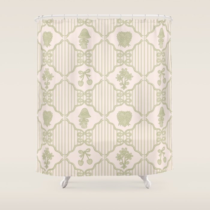 Eloise Print in Green Shower Curtain Gallery Image 1