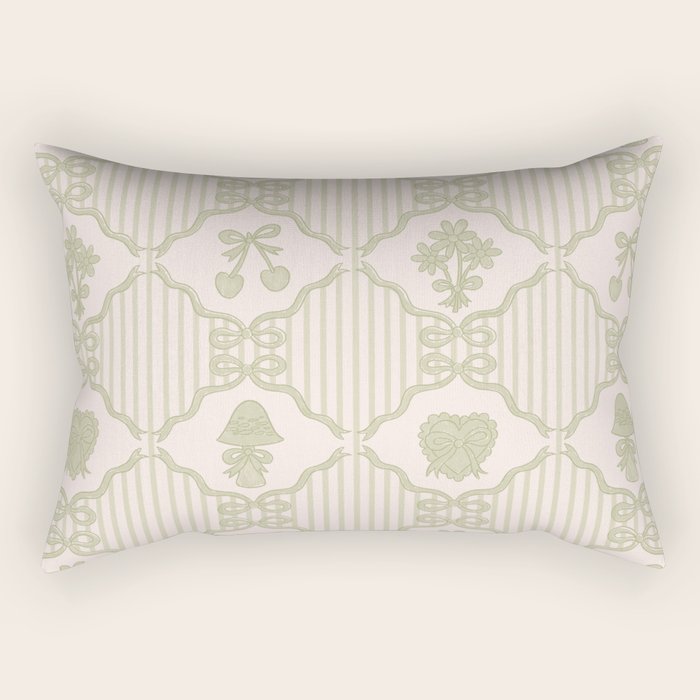 Eloise Print in Green Rectangular Pillow Gallery Image 2