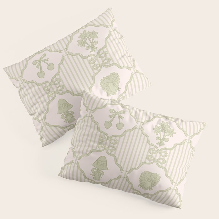 Eloise Print in Green Pillow Sham Gallery Image 1