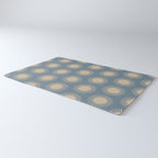 Boho Summer Sun Pattern XVII Blue and Beige Rug Gallery Image 3