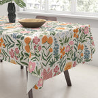 Flowers of the Meadow - beige Tablecloth Gallery Image 3