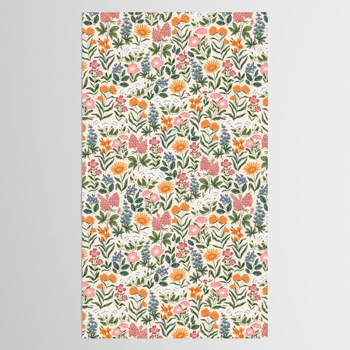 Flowers of the Meadow - beige Tablecloth Gallery Image 2