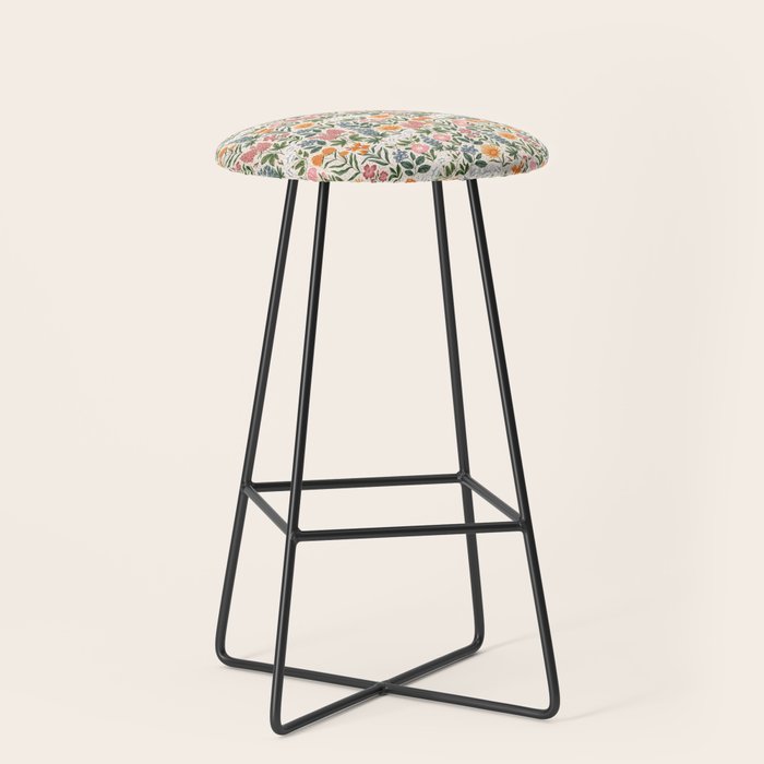 Flowers of the Meadow - beige Stool Gallery Image 1