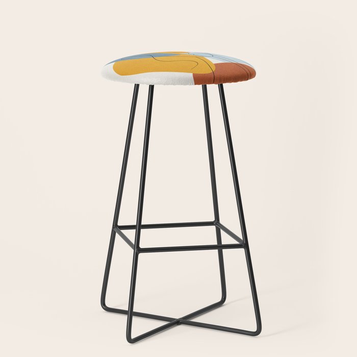 Abstract Colorful Faces II Stool Gallery Image 1