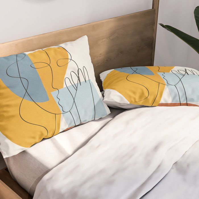 Abstract Colorful Faces II Pillow Sham Gallery Image 2