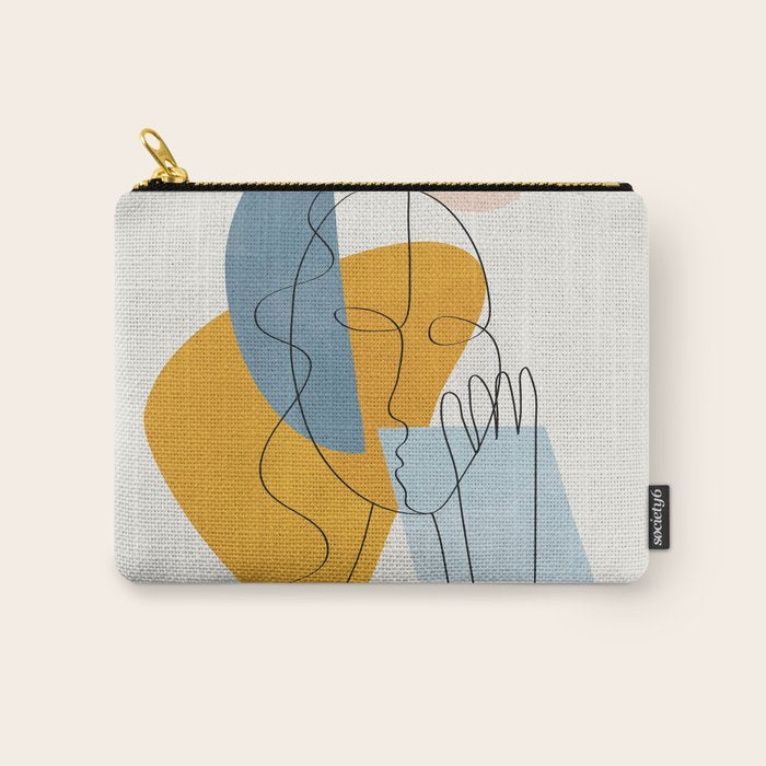 Abstract Colorful Faces II Carry All Pouch Gallery Image 1