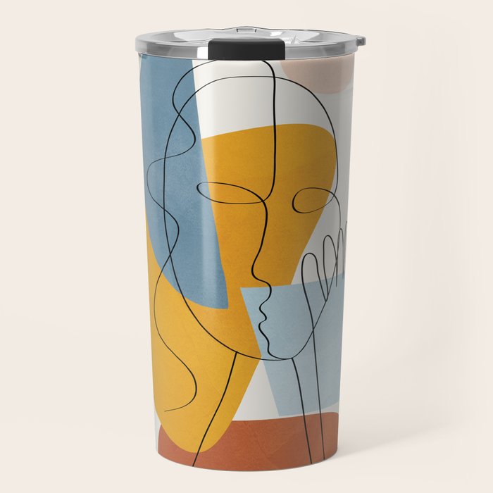 Abstract Colorful Faces II Travel Mug Gallery Image 1