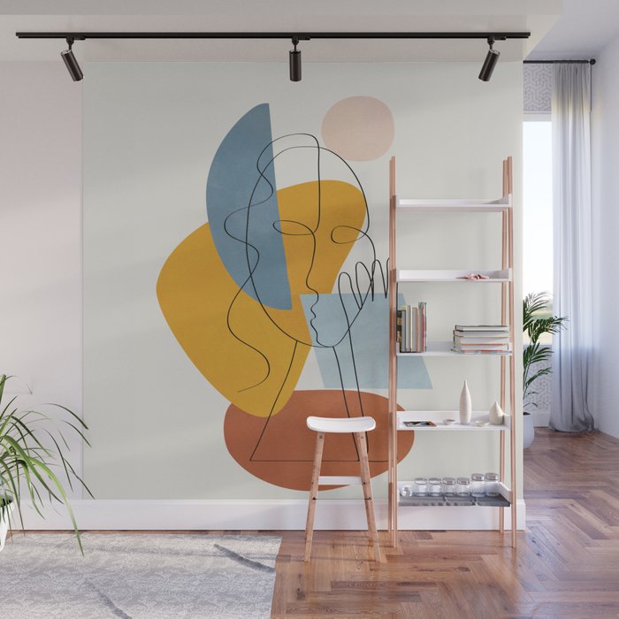 Abstract Colorful Faces II Wall Mural Gallery Image 1