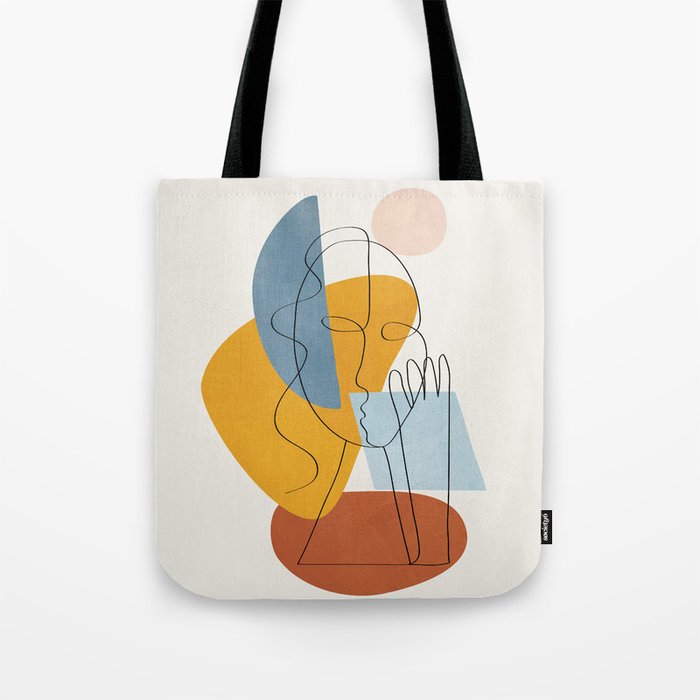 Abstract Colorful Faces II Tote Bag Gallery Image 1