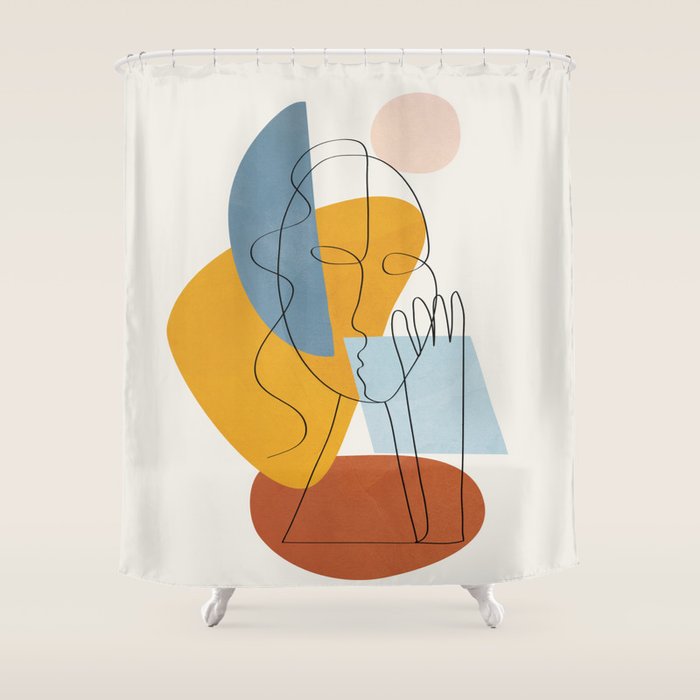 Abstract Colorful Faces II Shower Curtain Gallery Image 1
