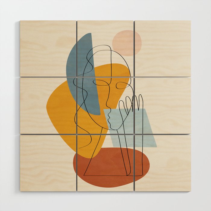 Abstract Colorful Faces II Wood Wall Art Gallery Image 1