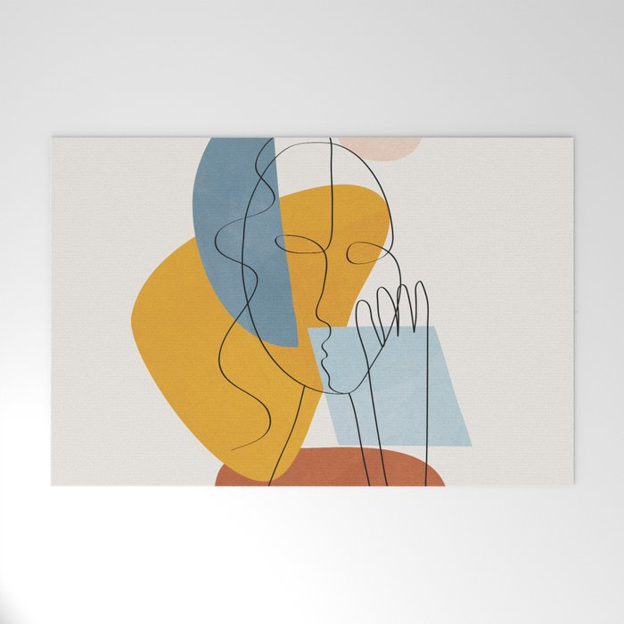 Abstract Colorful Faces II Welcome Mat Gallery Image 1