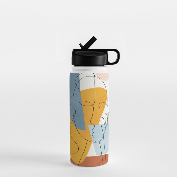 Abstract Colorful Faces II Water Bottle Gallery Image 1