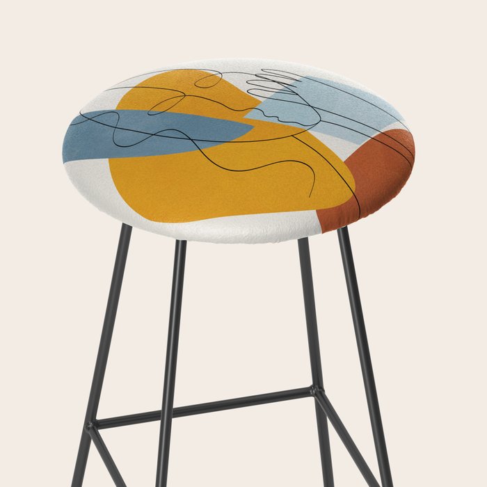 Abstract Colorful Faces II Stool Gallery Image 2