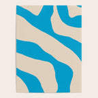 Organic Forms Minimal Abstract Blue and Beige Pattern Poster Gallery Image 4