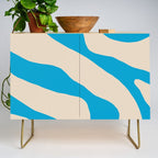 Organic Forms Minimal Abstract Blue and Beige Pattern Credenza Gallery Image 1