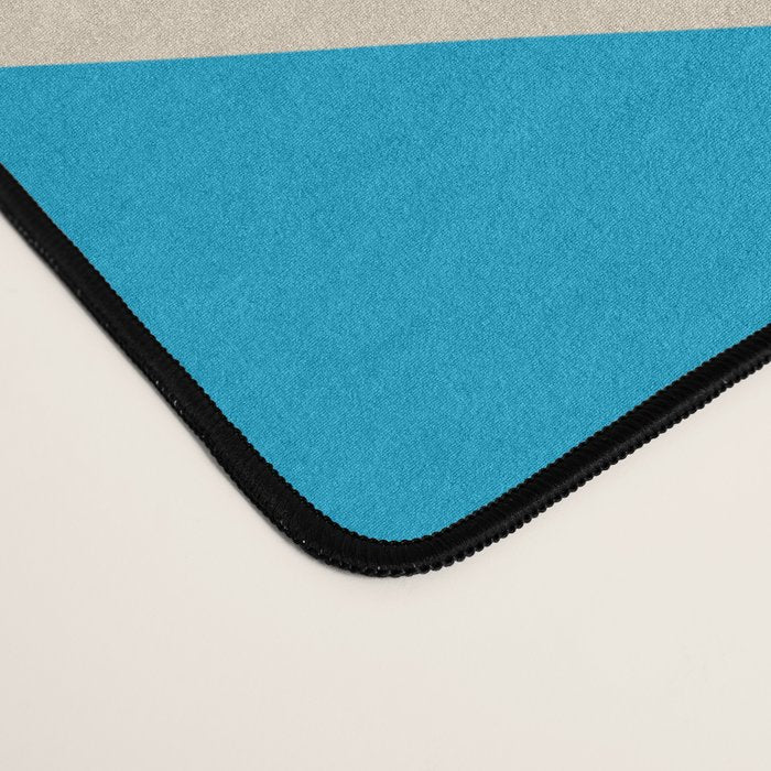 Organic Forms Minimal Abstract Blue and Beige Pattern Desk Mat Gallery Image 4