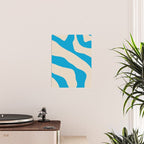 Organic Forms Minimal Abstract Blue and Beige Pattern Poster Gallery Image 2