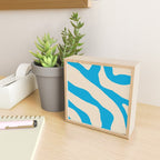 Organic Forms Minimal Abstract Blue and Beige Pattern Mini Art Print Gallery Image 2
