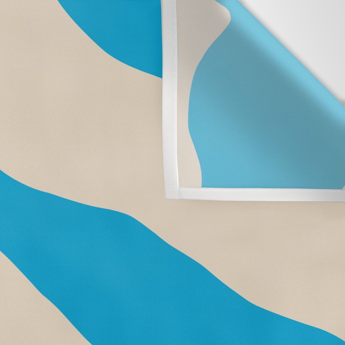 Organic Forms Minimal Abstract Blue and Beige Pattern Wall Tapestry Gallery Image 3