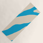 Organic Forms Minimal Abstract Blue and Beige Pattern Yoga Mat Gallery Image 1