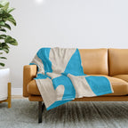 Organic Forms Minimal Abstract Blue and Beige Pattern Throw Blanket Gallery Image 1