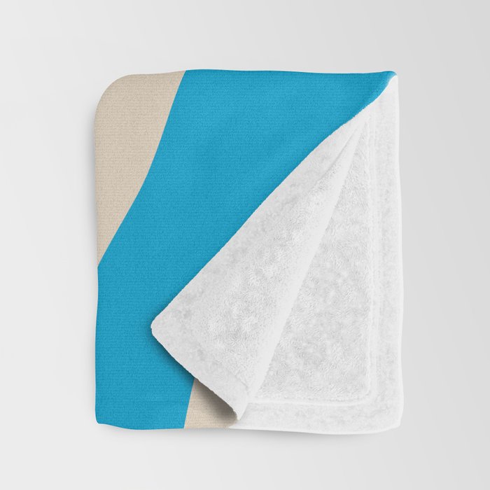 Organic Forms Minimal Abstract Blue and Beige Pattern Throw Blanket Gallery Image 3