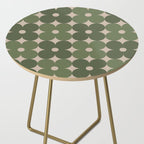 Retro Flower Geometric Pattern in Green Tones Side Table Gallery Image 2