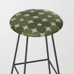 Retro Flower Geometric Pattern in Green Tones Stool Gallery Image 2